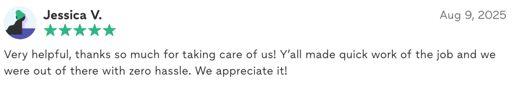 5-star review from Jessica V.